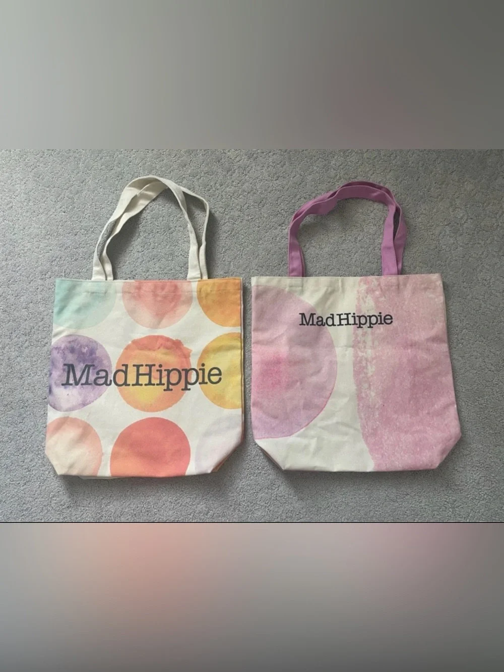 Two Mad Hippie Pink & Pastel Circle Canvas Tote Bag